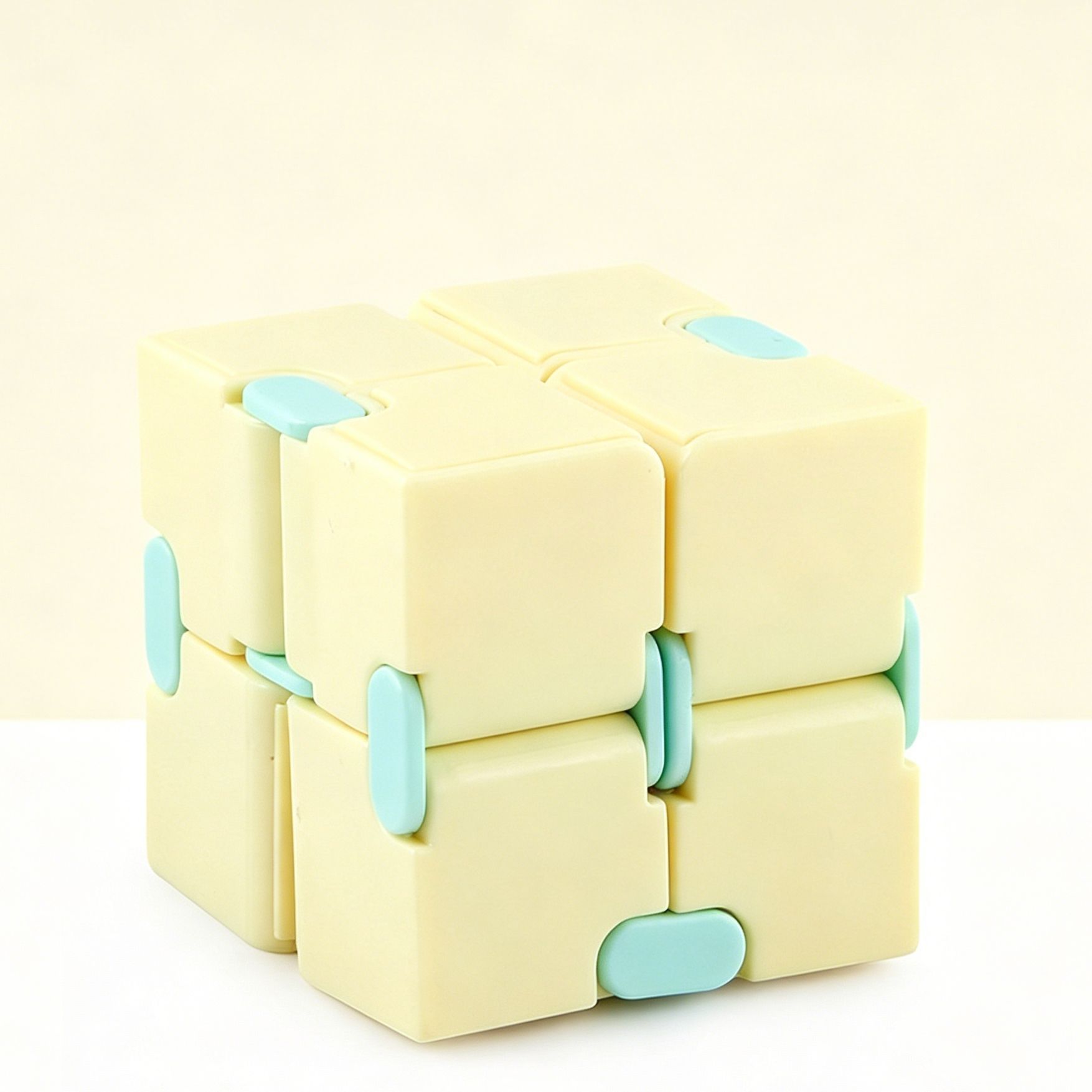 1pk Pastel Yellow Infinity Cube Fidget Toy Gift Box
