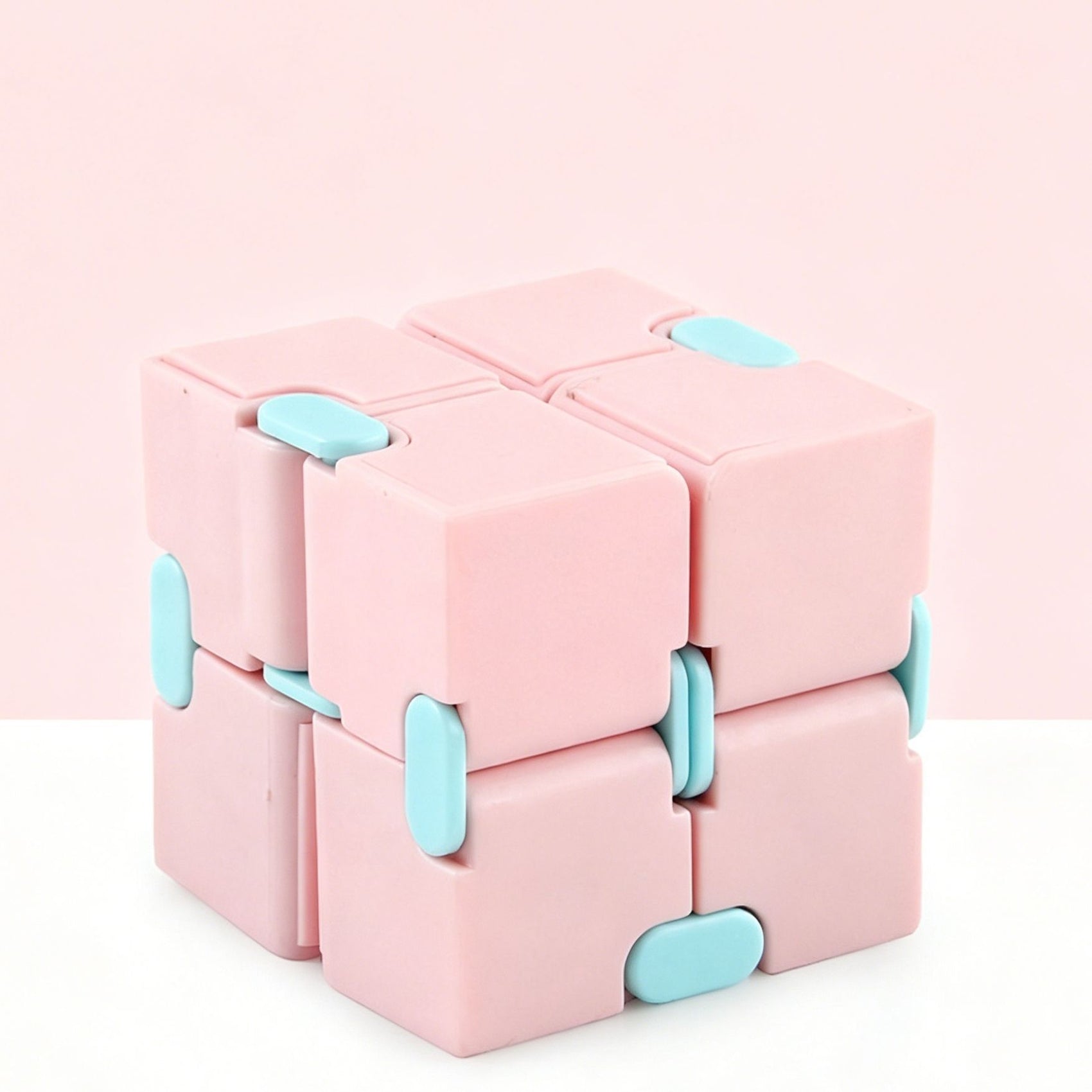 1pk Pastel Pink Infinity Cube Fidget Toy Gift Box