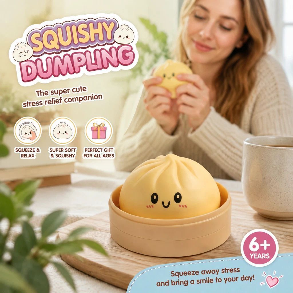 Stress Relief Giant Bun Squishy, Holiday Present, Plain Yellow