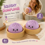 Stress Relief Giant Bun Squishy Plain Purple 2 Pack, Calming Present