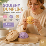 Stress Relief Duo Plain Yellow & Plain Purple Bun Squishy 2 Pack, Soft Calming Pair