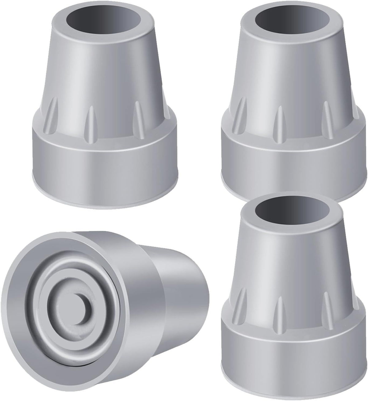 Large Inner Diameter 19mm Grey Crutch Rubber Ferrules