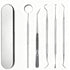 5pcs Stainless Steel Dental Tools Kit Mouth Mirror Tweezer Scaler Probe