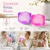 2 Pack Purple & Pink Ice Cube Squishy Mix, Gentle Dual Squish To Release Daily Stress, Holiday Pair