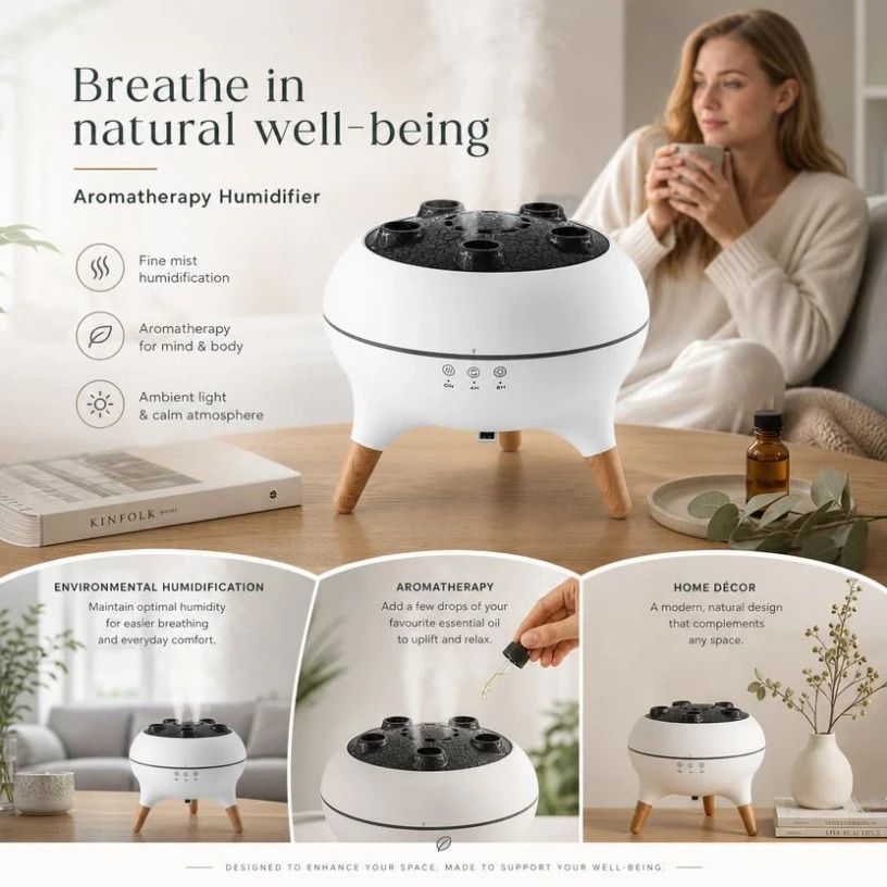 Dynamic Jellyfish Aroma Diffuser, Sound Activated RGB Lamp, Quiet Bedroom Humidifier, Relaxing Night Gift