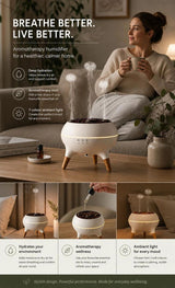 Dreamy Jellyfish Oil Diffuser, Music Linked Color Shift, Ultra Quiet For Nighttime Rest