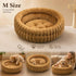 Detachable Round Pet Bed, Cozy Four Season Puppy Nest, Coffee Faux Rabbit Fur M Size