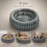 Warm Anti-Damp Pet Round Nest, Grey Faux Rabbit Fur M Size, All Season Daily Use