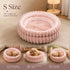 Fluffy Round Pet Nest, Pink Faux Rabbit Fur S Size, Snug Warm For Small Pets