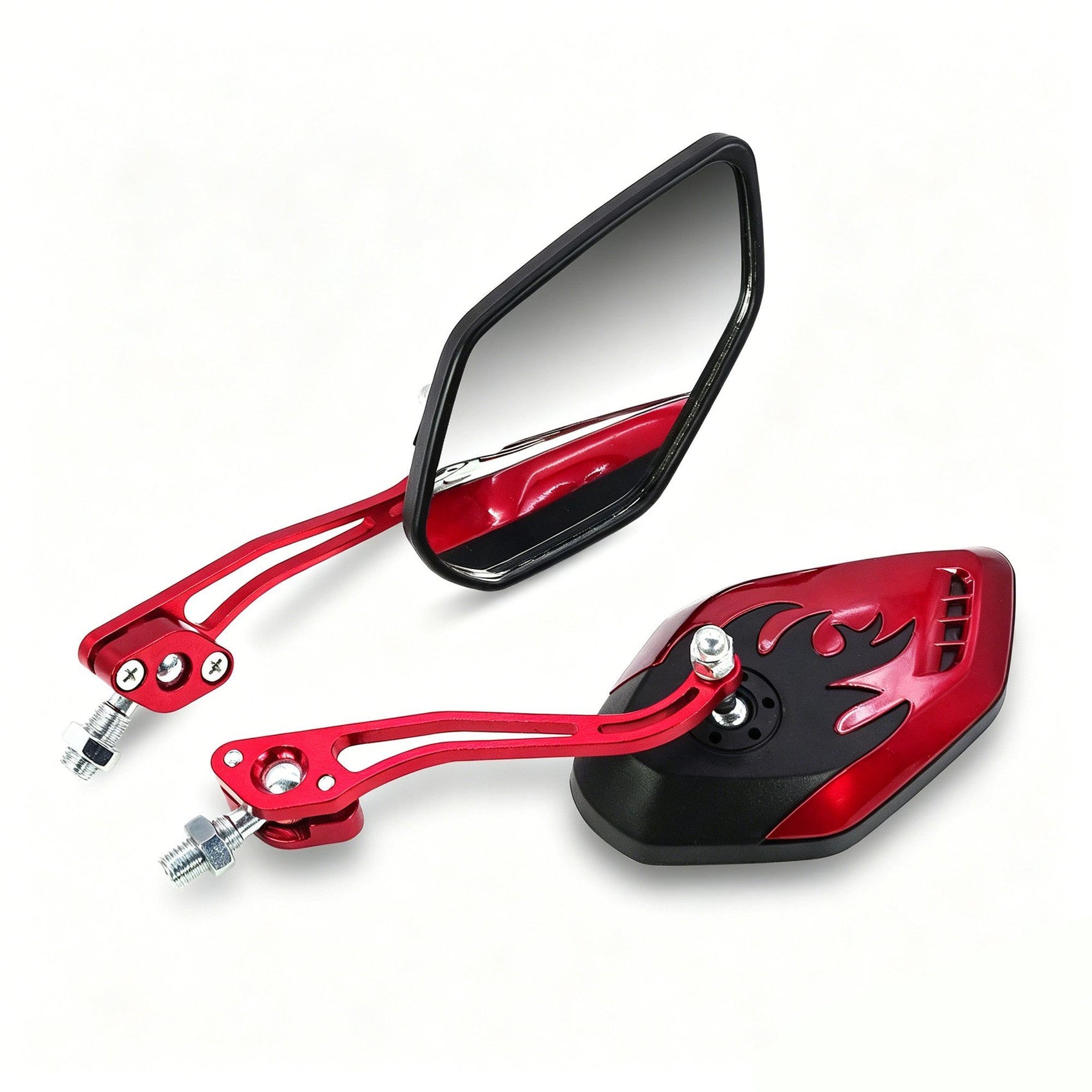 1 Pair Motorcycle Bicycle Rearview Mirror With Mount, Red