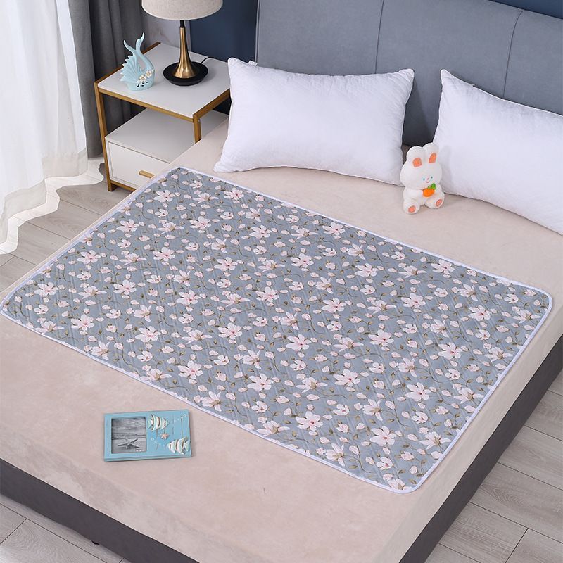 Waterproof Reusable Mattress Protector 100x150cm, Super Absorbent Core, Anti-Slip, Elegant Floral Print, Premium Bedding Decor