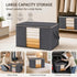 Medium 60L Quilt Organizer Grey, Brown Edge White Zipper, Portable Dust Cover For Seasonal Bedding