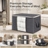 Extra Large 90L Moving Storage Bag Grey, Brown Edge White Zipper, Big Capacity For Thick Winter Quilts