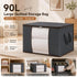 Extra Large 90L Clothing Storage Bag Grey, Brown Edge Black Zipper, Store Bulky Winter Wardrobe