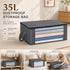 Small 35L Closet Organizer Bag Grey, Black Edge Black Zipper, Simple Minimalist Household Storage