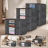 8 Pack 60L Clothing Packing Bags Black Zipper, Full Set For Large Family Wardrobe Sorting