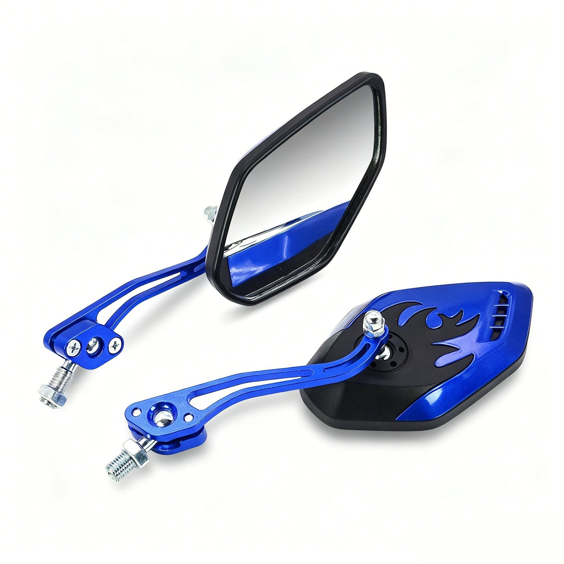 1 Pair Motorcycle Bicycle Rearview Mirror With Mount, Blue