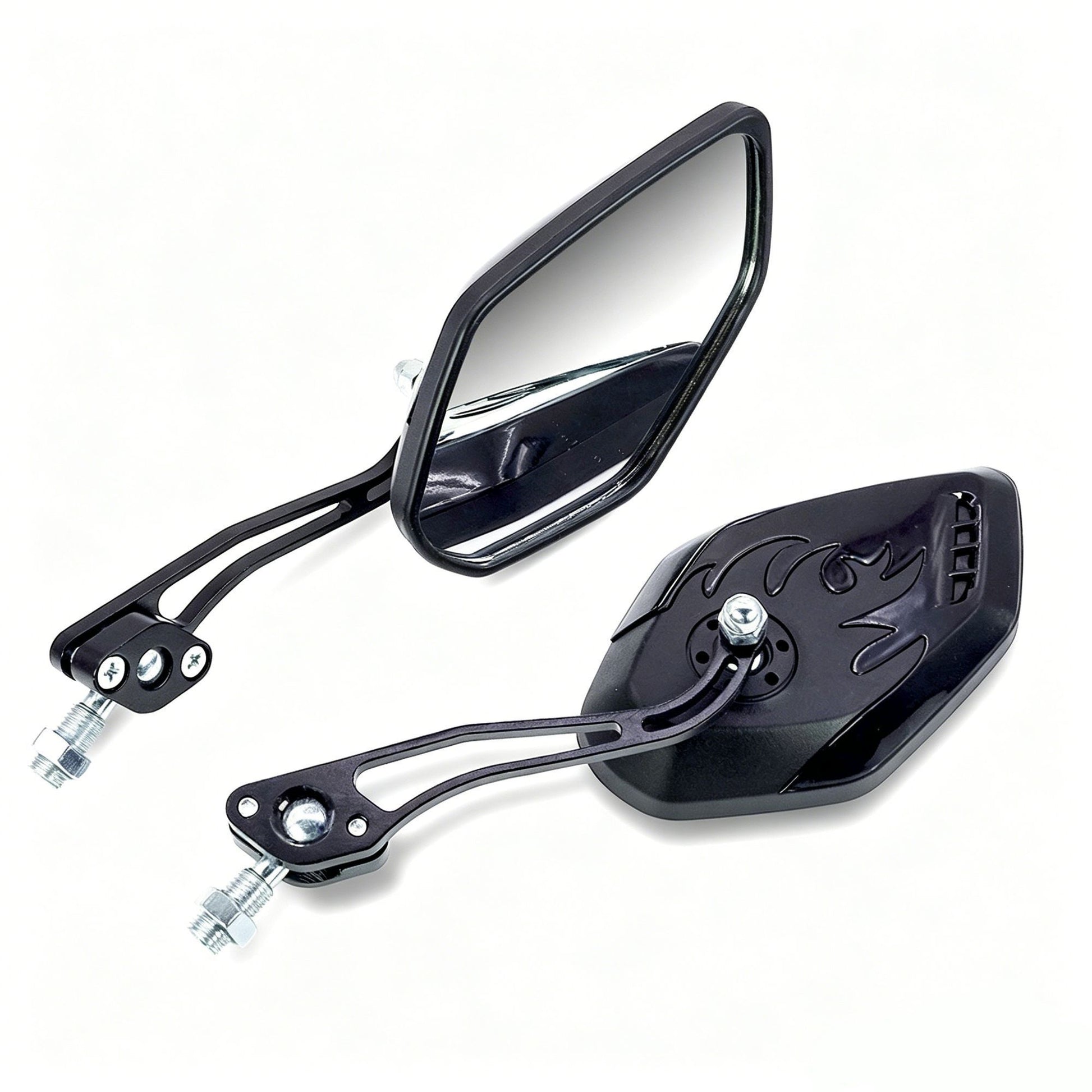 1 Pair Motorcycle Bicycle Rearview Mirror With Mount, Black