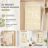 2 Pack 16-Grid Visible Wall Hanging Storage Bags, Lingerie Sock Organizer, Beige, Matching Closet Combo