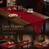 Lace Tassel Table Runner 33x91cm, Red, Festive Table Decor For Holiday Gatherings