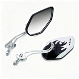 1 Pair Motorcycle Bicycle Rearview Mirror With Mount, White
