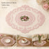 Sweet Pink Embroidery Mesh Mat 29x38cm, Cute Nightstand Decoration, Soft Pastel Retro Tabletop Ornament