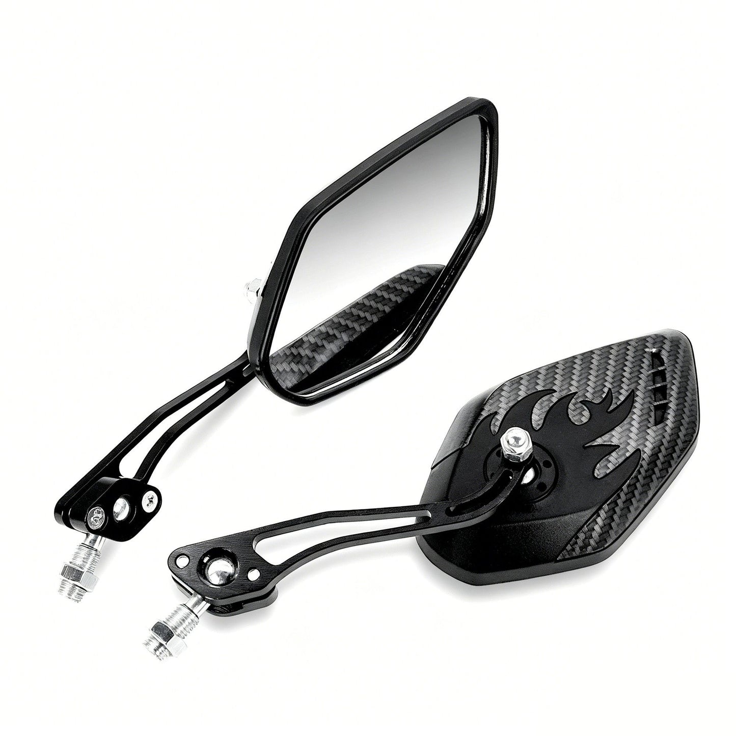 1 Pair Motorcycle Bicycle Rearview Mirror With Mount, Snake Skin