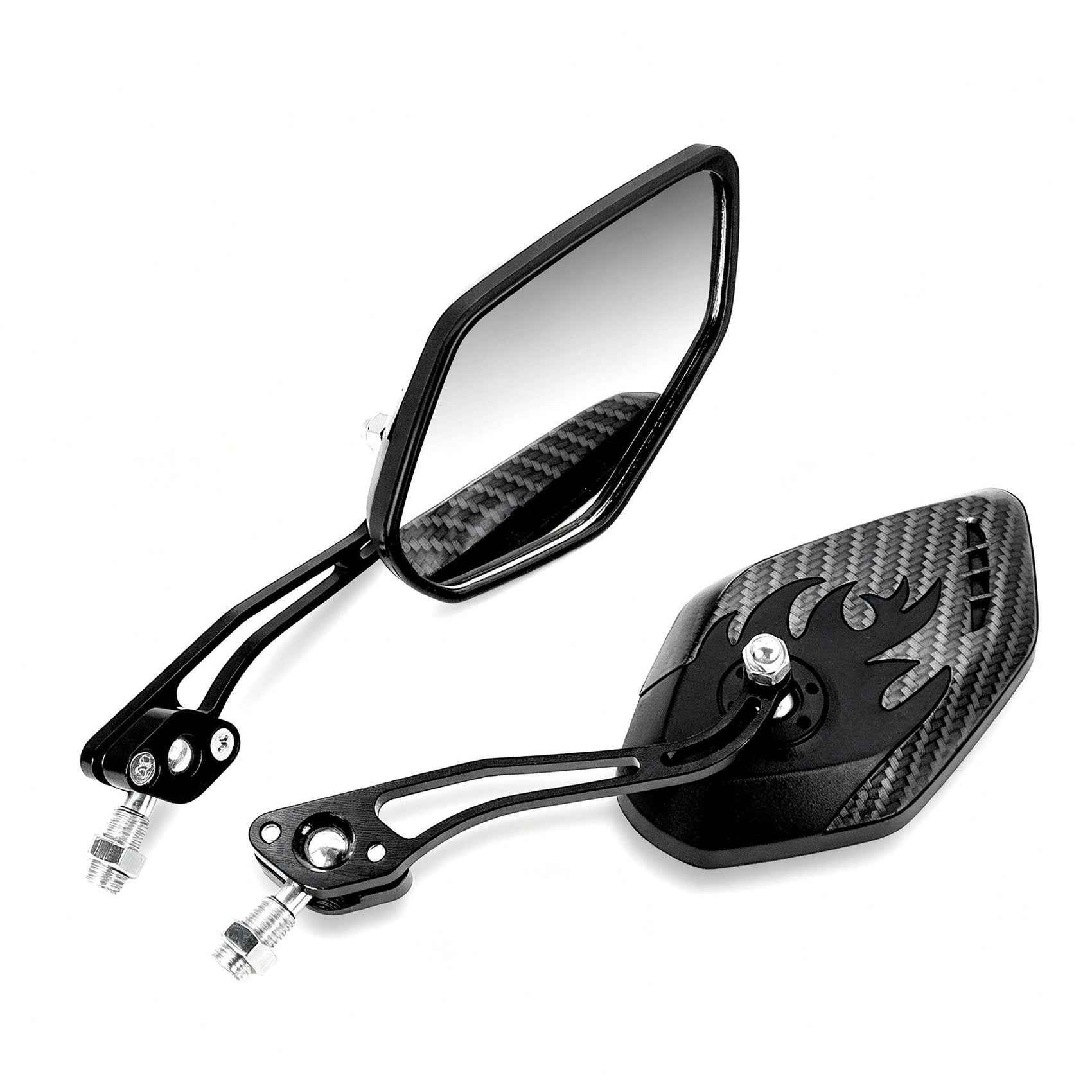 1 Pair Motorcycle Bicycle Rearview Mirror With Mount, Snake Skin