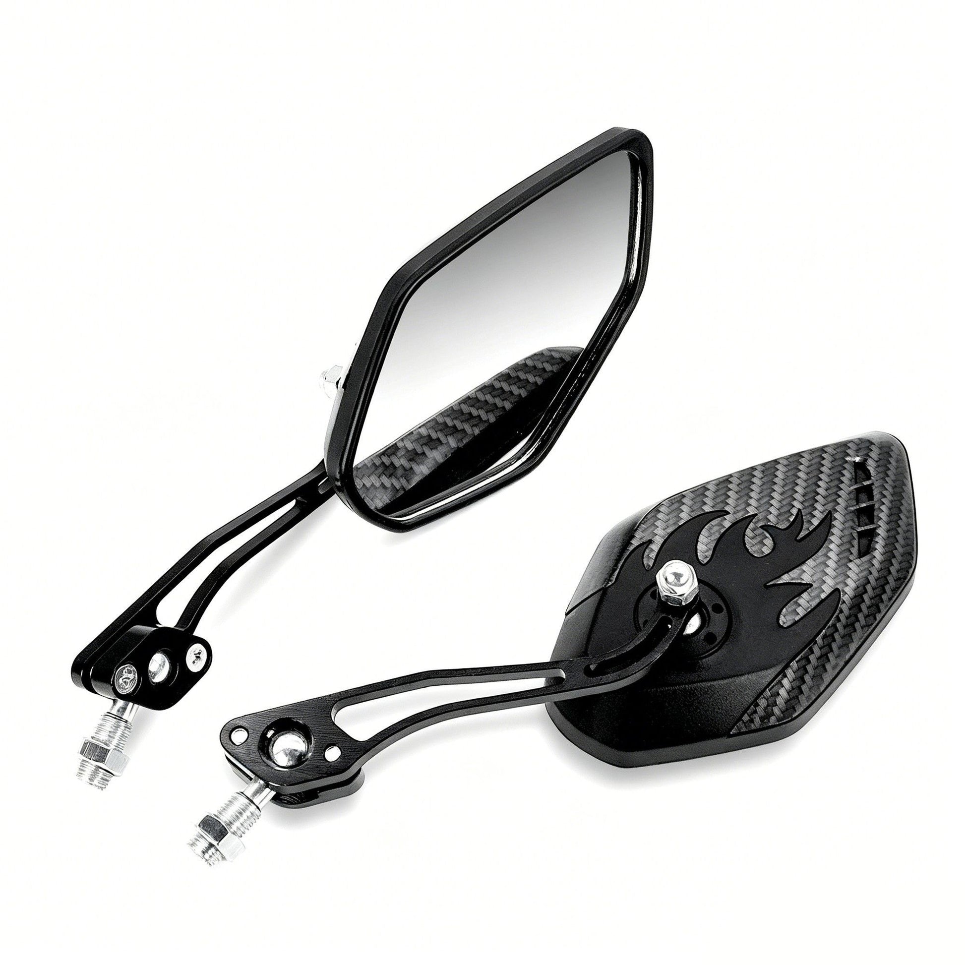 1 Pair Motorcycle Bicycle Rearview Mirror With Mount, Snake Skin