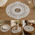 2 Pack Lace Embroidered Mesh Decor Mats 29x38cm White, Dual Desktop Cushions For Retro Table Layout