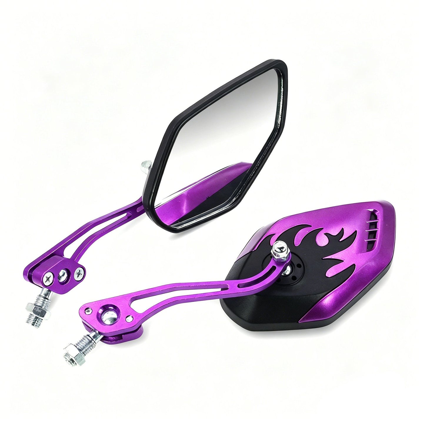 1 Pair Motorcycle Bicycle Rearview Mirror With Mount, Purple