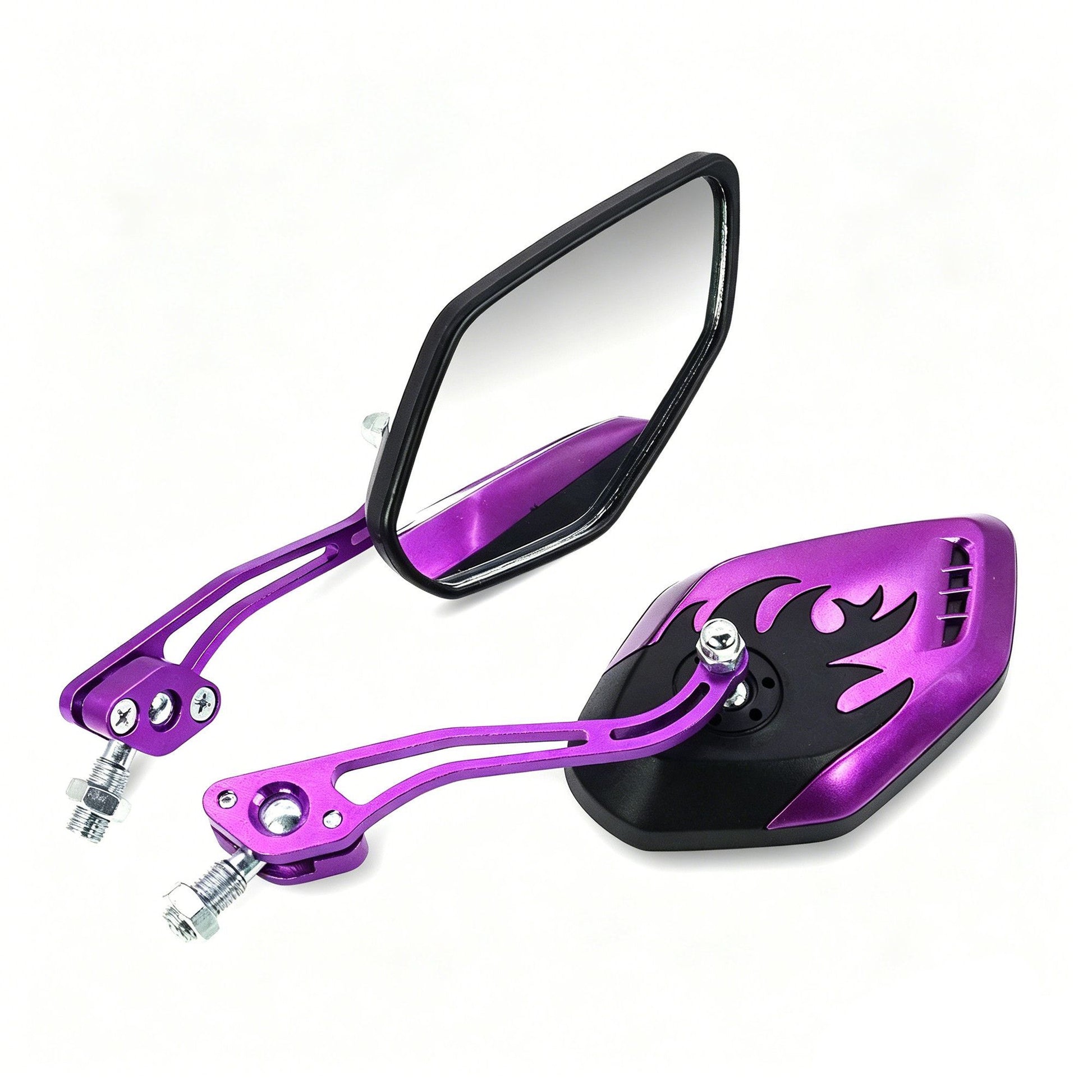 1 Pair Motorcycle Bicycle Rearview Mirror With Mount, Purple