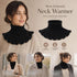 Cosy thick knit neck tube mock collar, blocks sharp winds, seamless wardrobe layering accessory, Black