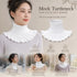 Thick knit mock collar neck snood, soft wind shield, versatile daily outfit staple, White