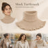 2-Pack thick khaki knit mock collar neck protectors, strong wind barrier dual pack for everyday styling