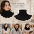 2-Pack thick black knitted mock high collar neck tubes, full wind shield two-piece wardrobe layering kit