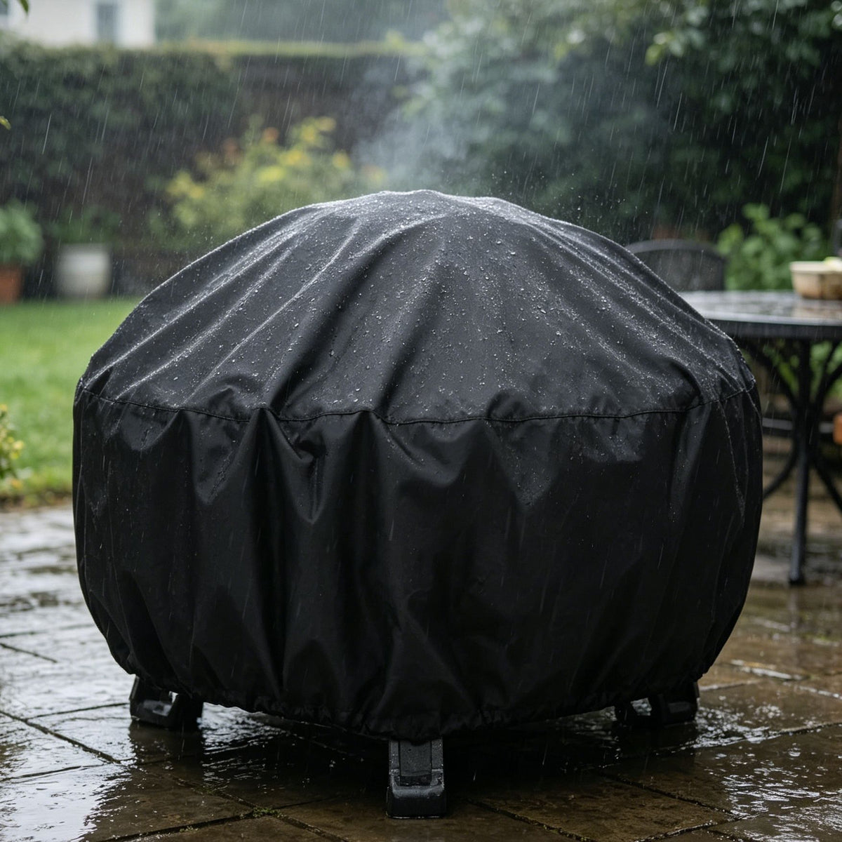 Durable Waterproof Fire Pit Cover Black 92x51cm
