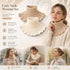 2-Pack Khaki & Off White thick knit snood combo, soft chill defence multi-outfit layering twin set