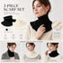 2-Pack Black & Off White thick thermal neck wrap set, gentle classic chill blocking dual collar twin pack