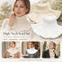 2-Pack White & Off White thick knit neck wrap two-piece pack, soft monochrome wind shield layering cover