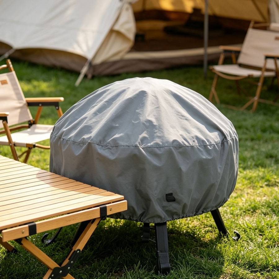 Weather Resistant Safe Fire Pit Cover Slate Grey 85x40cm