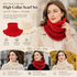 2-Pack Bright Red & Off White thick thermal snood combo, warm soft dual tone full wind shield twin cover pack