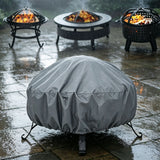Weather Resistant Safe Fire Pit Cover Slate Grey 92x51cm