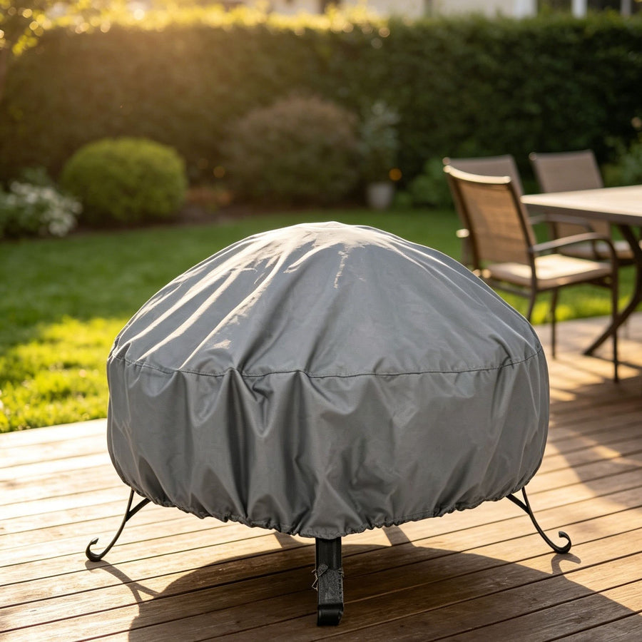 Weather Resistant Safe Fire Pit Cover Slate Grey 122x46cm
