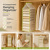 Robust PVC Multi-slot Hanging Clothes Holder, 9 layered sections to sort all trousers neatly, soft Forest Green