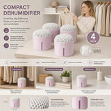 Quad Pack Purple Tabletop Anti-Humidity Containers, Multi-Cabinet Office & Bedroom Solution, Complete Desiccant & Fragrance Sheet Each