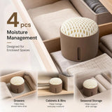 Four Pack Coffee Desktop Moisture Removing Boxes, Warm Homely Scent For Multiple Bedroom Storage Units, Desiccant And Absorbent Pad Included