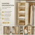 Cotton Linen Hanging Clothes Caddy, 4 Tier, Beige, Space Saving Robe Storage