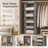 Cotton Linen Multi-Tier Hanging Garment Caddy, 5 Tier, Grey, Easy Clothing Organisation