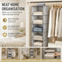 Cotton Linen Multi-Tier Hanging Garment Caddy, 5 Tier, Grey, Tidy Closet Layout